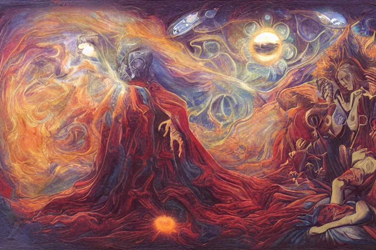 Prompt: the origin of the void, religious art