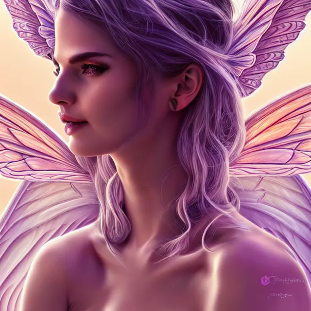 Prompt: full body pose, beautiful adult stoner fairy queen, symmetrical wings, highly detailed, 4 k, hdr, smooth, sharp focus, high resolution, award - winning photo, artgerm, photorealistic