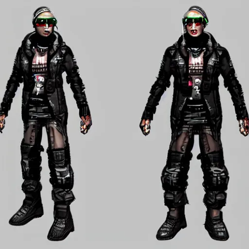 Prompt: cyberpunk character full body