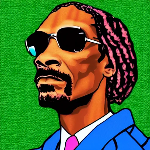 Image similar to snoop dogg from scaterred news paper, pop art