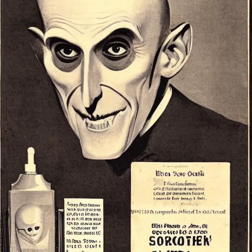 Prompt: count orlok advertisement for sunscreen