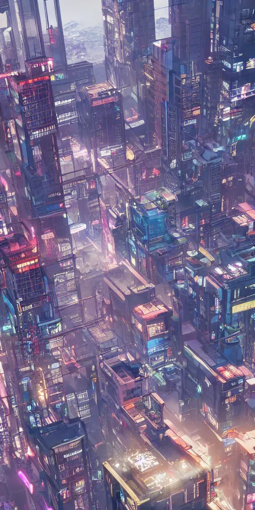 Image similar to view from a penthouse in a cyberpunk city drawn by jack kirby, 8 k, raytracing, unreal engine 5,