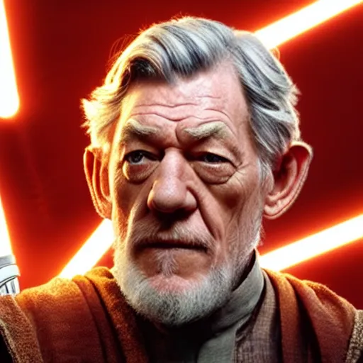 Image similar to Ian McKellen as Obi-Wan Kenobi, 4k, UHD