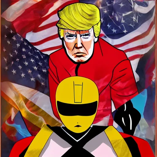 Image similar to donald trump as a power ranger, portrait