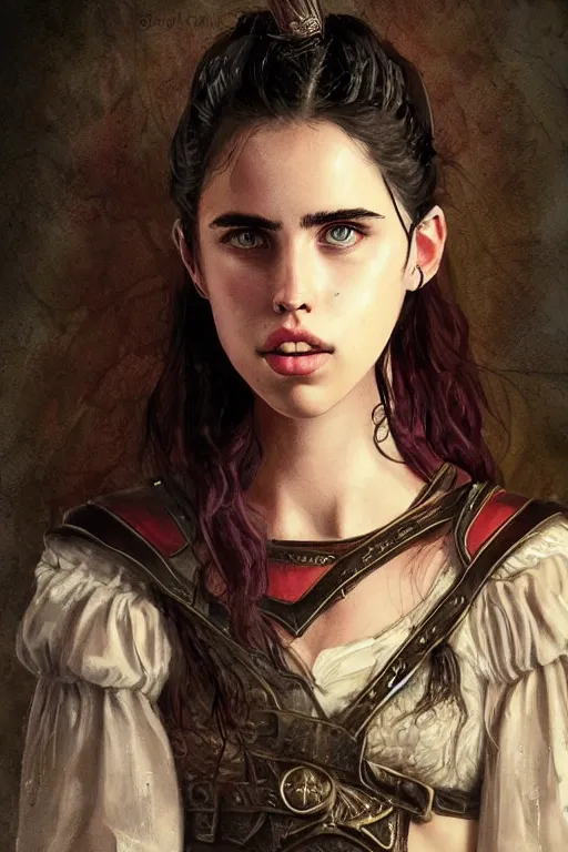 Prompt: margaret qualley portrait as a dnd character fantasy art.