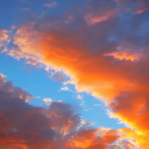 Image similar to sunset clouds in shape of angel