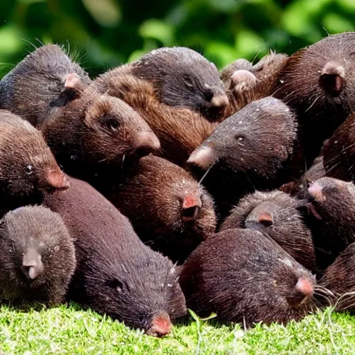 Prompt: a ton of moles