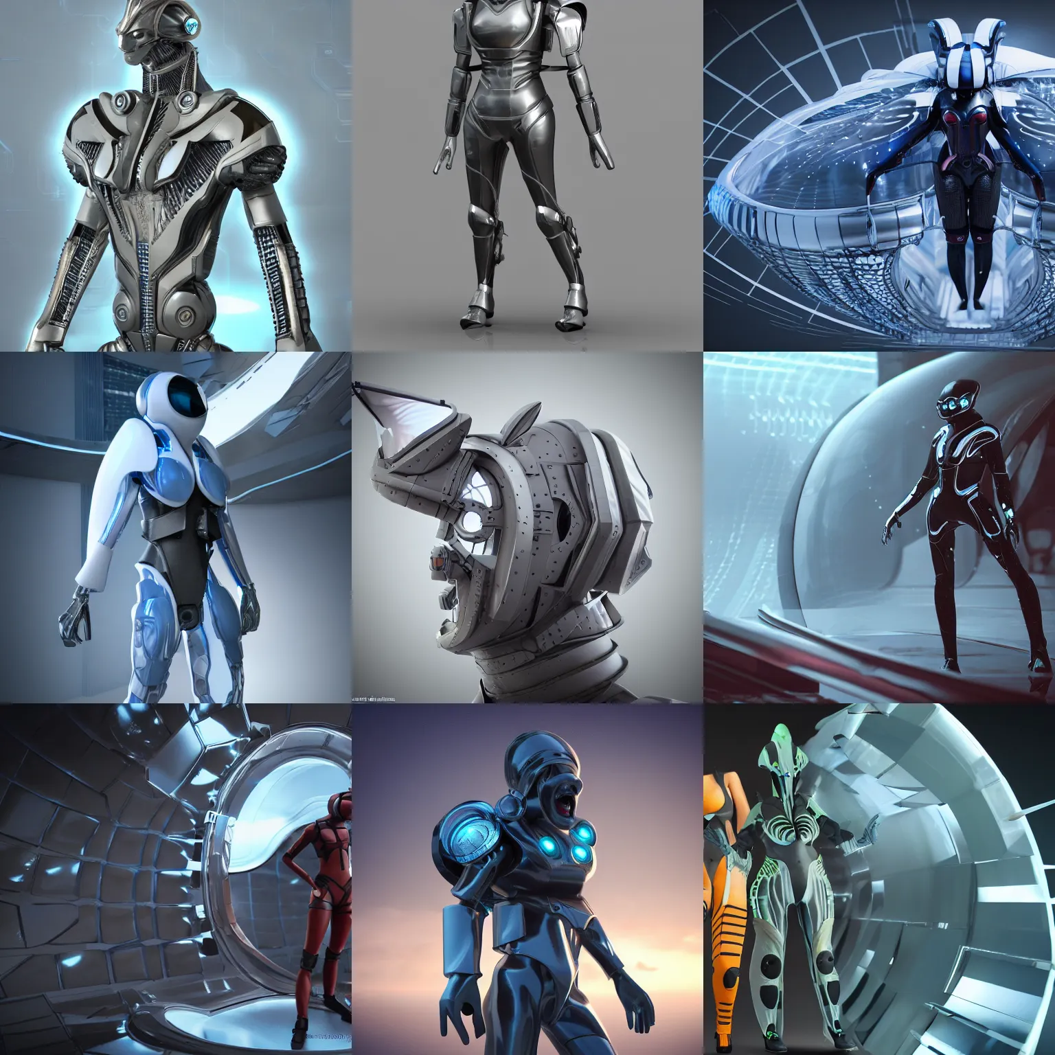 Prompt: cosplay on a futurist alien spaceship, detailed futurist, translucent, 4k, octane render, full body