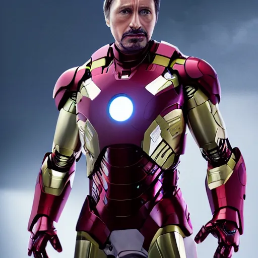 Image similar to mads mikkelsen as Iron man, mcu, concept art, high definition photography, professional photography, 8k