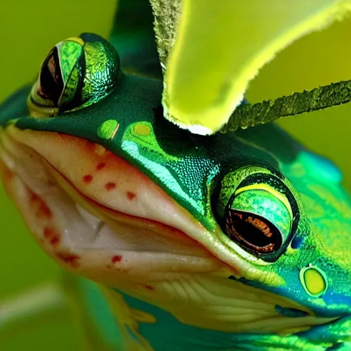 Image similar to a photo of a frog with a wingsuit