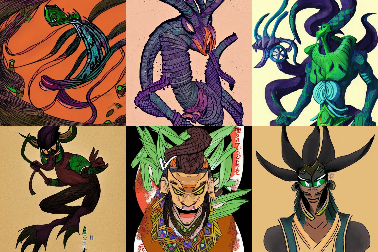 Prompt: Mal'Damba in a japanese art style, concept art, comic,