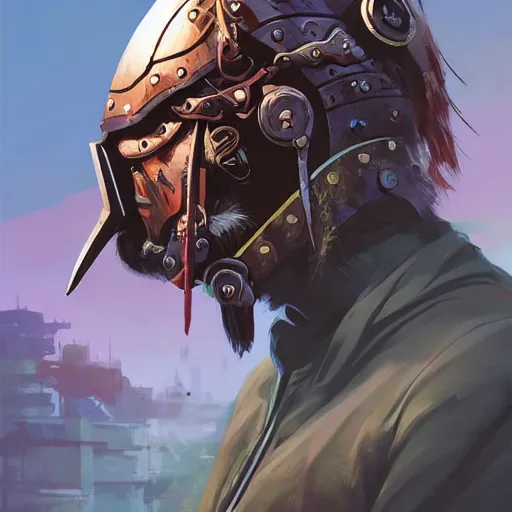 Image similar to cyberpunk viking helmet mask warrior goddess robot ninja fantasy, art gta 5 cover, official fanart behance hd artstation by jesper ejsing, by rhads, makoto shinkai and lois van baarle, ilya kuvshinov, ossdraws