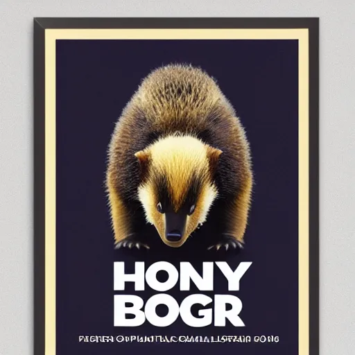 Prompt: a political poster for a honey badger, graphic design,