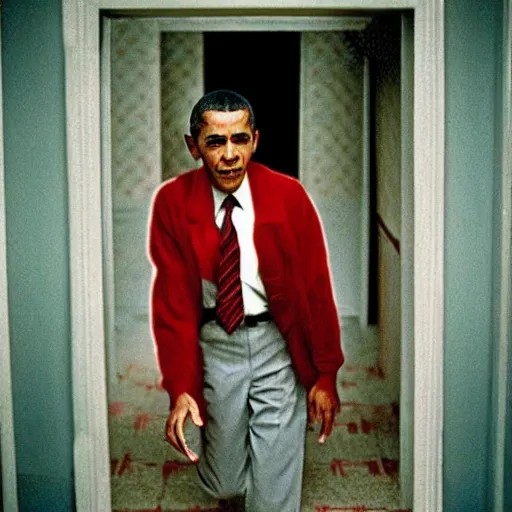 Image similar to “still of Barack Obama in The Shining (1980)”