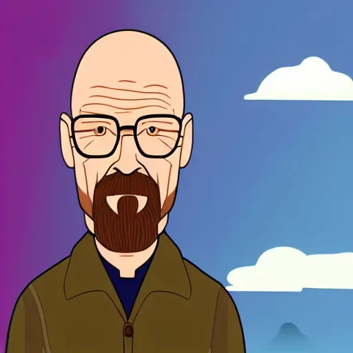 Image similar to Walter White in Kurzgesagt, 4k HDR