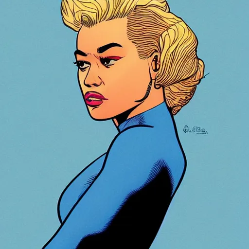 Image similar to rita ora retro minimalist portrait by jean giraud, moebius starwatcher comic, 8 k