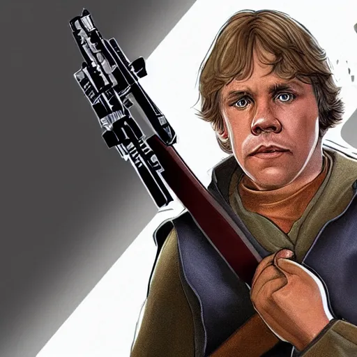 Prompt: Luke skywalker GTA 5 loading screen illustration