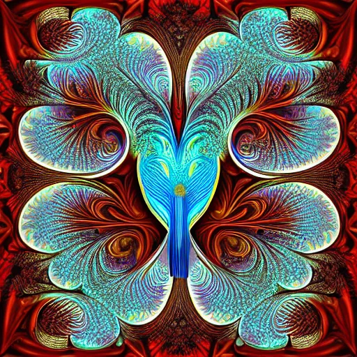 Prompt: a beautyfull intricate fractal bird