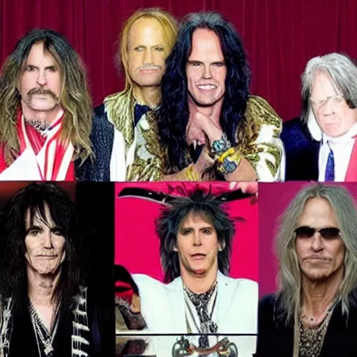 Prompt: The members of Aerosmith become Supreme Court justices