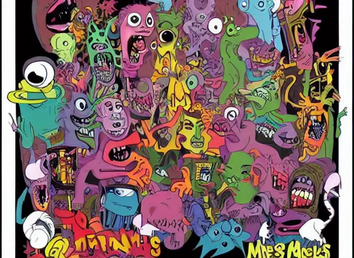 Image similar to aaahh!!! real monsters pop band, detailed facial expression, surrealism aesthetic