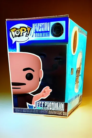 Image similar to “ very very highly detailed photorealistic jeff bezos funko pop, studio lighting and shading, 8 k, award - winning crisp details ”