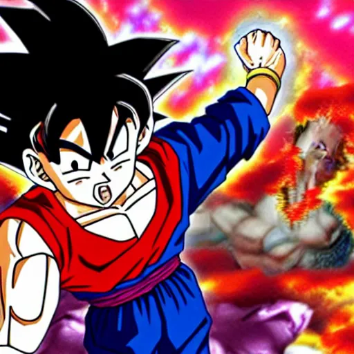 Prompt: goku giving the middle finger