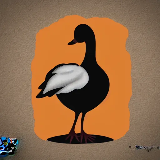 Image similar to cute goose, stylized, full body, digital paint, diecut, sticker