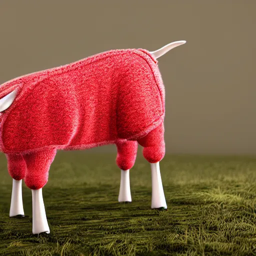 Prompt: lamb wearing a red sweater, walking on to legs, concept art, octane render, unreal engine 5, highly detailed, high quality, 8 k, soft lighting, realistic face, path traced