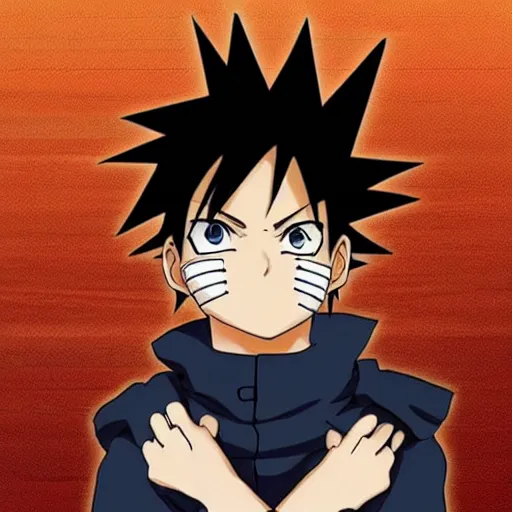 Image similar to an anime character that looks like naruto, goku, luffy