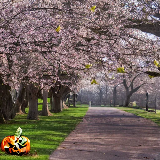 Prompt: halloween in the spring