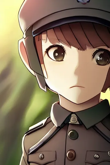 Image similar to beautiful little boy in nazi male uniform. made in abyss art style, sharps focus, pose, cute detailed artwork, anatomically correct, ilya kuvshinov, reflection, perfect composition, wallpaper mobile, digital art, detailed anime soft face, symmetrical face, western comic, illustration, realistic, smooth, lois van baarle, soft details, biomechanic