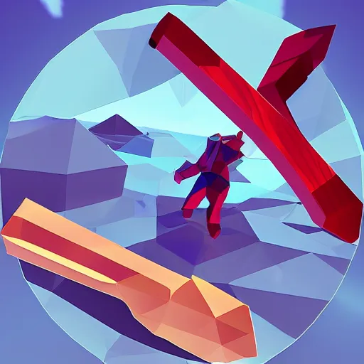 Prompt: vr game slice with axe game, hypercasual, low poly