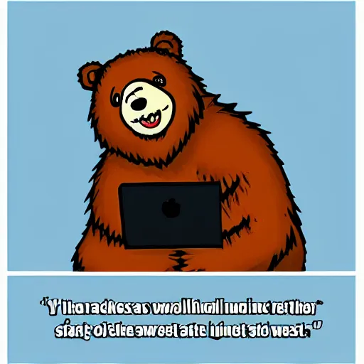 Image similar to a bear angry with the internet