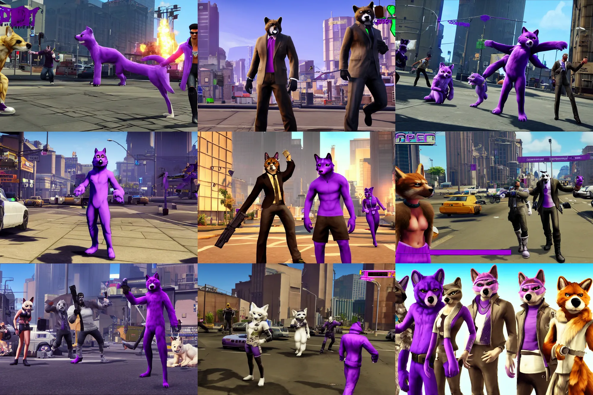 Image similar to screenshot of furries in saints row