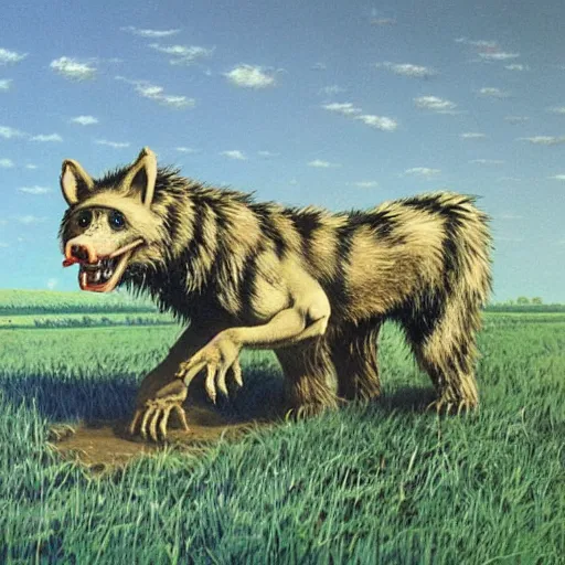 Prompt: gnoll, vintage art, by ed emschwiller