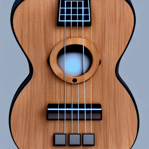 Image similar to a futuristic ukulele, detailed, 8k, trending on artstation