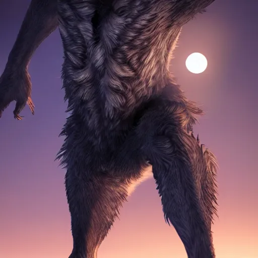 Image similar to werewolf in moonlight, highly detailed, photorealistic portrait, bright studio setting, studio lighting, crisp quality and light reflections, unreal engine 5 quality render