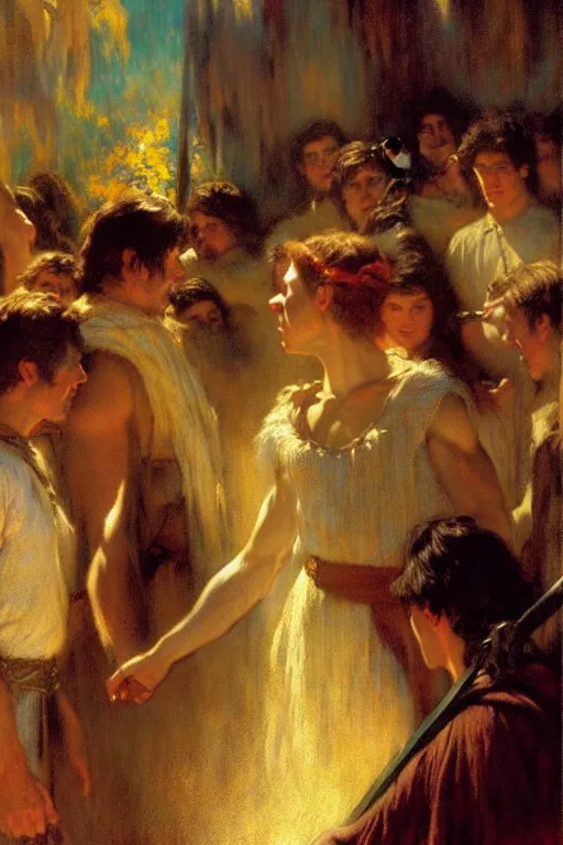 Image similar to the lord of the rings, painting by gaston bussiere, craig mullins, j. c. leyendecker, edgar degas
