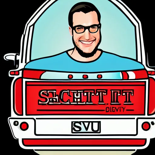 Image similar to schitts creek dan levy sticker art, svg vector, adobe - illustrator