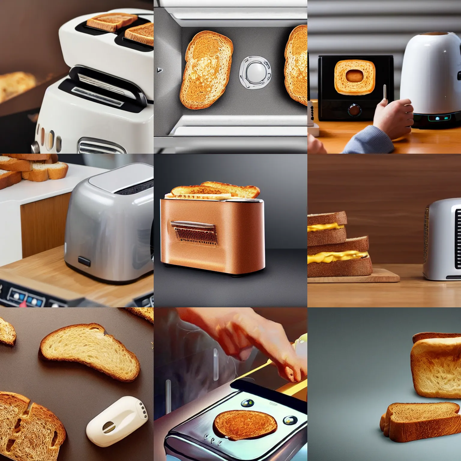 Prompt: an ai completely baffled by the concept of toast and toasters