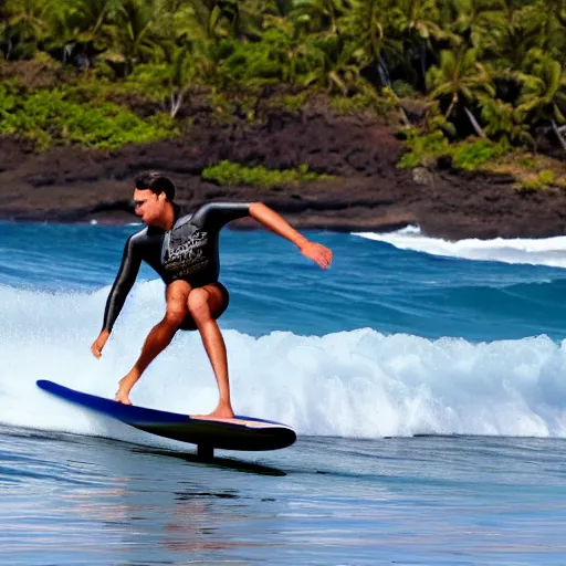 Prompt: ben shapiro surfing on Hawaii high definition, 4k