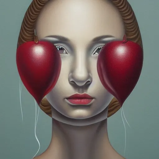 Image similar to skeuomorphic, airbrush art, minimalist, very detailed, detailed painting, an ultrafine detailed painting by rafal olbinski, a painting of a woman, pop surrealism, behance contest winner