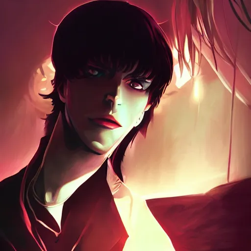 Prompt: Anne Rice as Lestat de Lioncourt, ambient lighting, 4k, anime key visual, lois van baarle, ilya kuvshinov, rossdraws, artstation