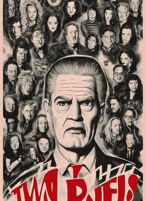 Image similar to twin peaks movie poster art by bill schmidt