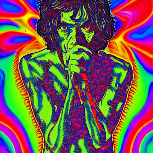 Image similar to mick jagger psychedelic trippy eldritch horror