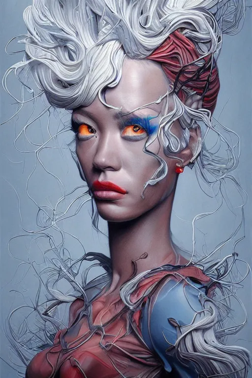 Prompt: hyper realistic painting of a storm by james jean trending on artstation. extremely detailed.