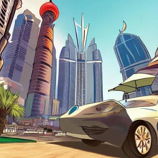 Prompt: gta : dubai, by isekai