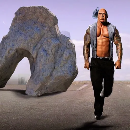 Prompt: the rock as rick sanchez