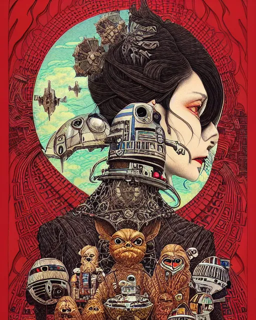 Image similar to portrait painted in jacek yerka style drawn by vania zouravliov and takato yamamoto, inspired by star wars, intricate acrylic gouache painting, high detail, sharp high detail, artstation