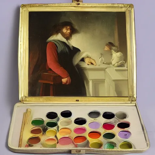 Image similar to old master oil painter paint palette